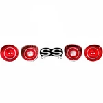 1972 Chevelle Rear Bumper Emblem + Backup Light Lens Tail 4 Pcs Set. Fixed Price $259.99.