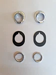 1948-1952 Ford Truck Windshield Wiper Tower Bezel Gasket Nut Kit Chrome Lh & Rh. Fixed Price $40.00.