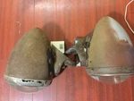 Pair 37-40 International Coe Big Truck Cab Over Engine Headlight Guide Tilt Ray. Fixed Price $550.00.