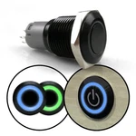 Momentary 16MM Blue Or Green Ring Led Aluminum Anodized Button Black Switch. Fixed Price $39.95.