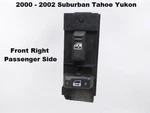 15045084 00 01 02 Suburban Tahoe Yukon, Front Right Passenger Window Switch Only. Fixed Price $22.50.