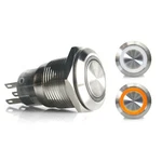Momentary 19MM White Orange Ring Led Aluminum Billet Button Silver Illuminate. Fixed Price $59.95.
