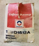 Delco D1512A Headlight Switch 1995229. Fixed Price $36.00.