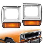 For Dodge Pickup Truck Headlight Bezel Headlamp 86-90 W/ Corner Parking. Fixed Price $34.99.