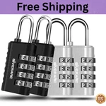 Pack Combination Lock, 4-DIGIT Padlock Keyless, Resettable Metal Luggage Locks. Fixed Price $8.39.