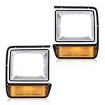 Pair Headlight Bezel Trim W/ Parking Turn Signal Fit For Dodge D/w Truck. Fixed Price $34.20.