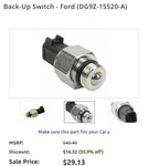 Motorcraft Switch DG9Z-15520-A Ford. Fixed Price $12.00.
