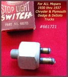 Vintage Nos 1930-1937 Mopar Brake Light Switch Chrysler Plymouth Dodge Desoto. Fixed Price $24.55.