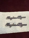 Cadillac Brougham Elegance Brand New Rear Quarter Panel Emblems, Blue & Gold. Fixed Price $250.00.