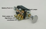 Headlight Dimmer Switch Position With Chrome Knob Hot Rod Rat 32 34 29 Ford. Fixed Price $49.50.