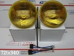 5-3/4" Dark Amber Glass Sealed High Beam Headlight Set Fog Headlamp Bulbs. Fixed Price $54.00.