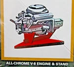 * Rare Ford All Chrome Old School 8 Cyl "292" &stand 1/25 Scale "new". Fixed Price $8.95.