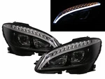 C-class W204 08-11 Sedan Led Bar Projector Headlight Black For Mercedes-benz Lhd. Fixed Price $1033.49.