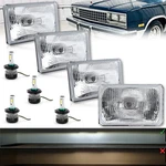 4X6" 22/33W H4 Led Stock Glass Lens Metal Headlight Set For 1981-87 Gm Body. Fixed Price $204.20.