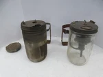 2 Vintage Trico Automatic Vacuum Windshield Washer Glass Jars + Brackets. Fixed Price $99.99.