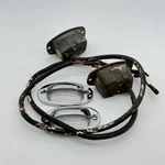 Porsche 356 License Plate Light Housing Pair W/ Lenses & Chrome Bezels. Fixed Price $165.00.