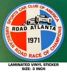 1971 Road Atlanta Circuit Scca Vinyl Decal Sticker - Racing Sport Car Club. Fixed Price $7.19.