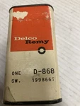 Stop Switch Delco Remy D-868 , 1998667 Nos. 1958-63 Chev/gm Sealed America. Fixed Price $29.99.